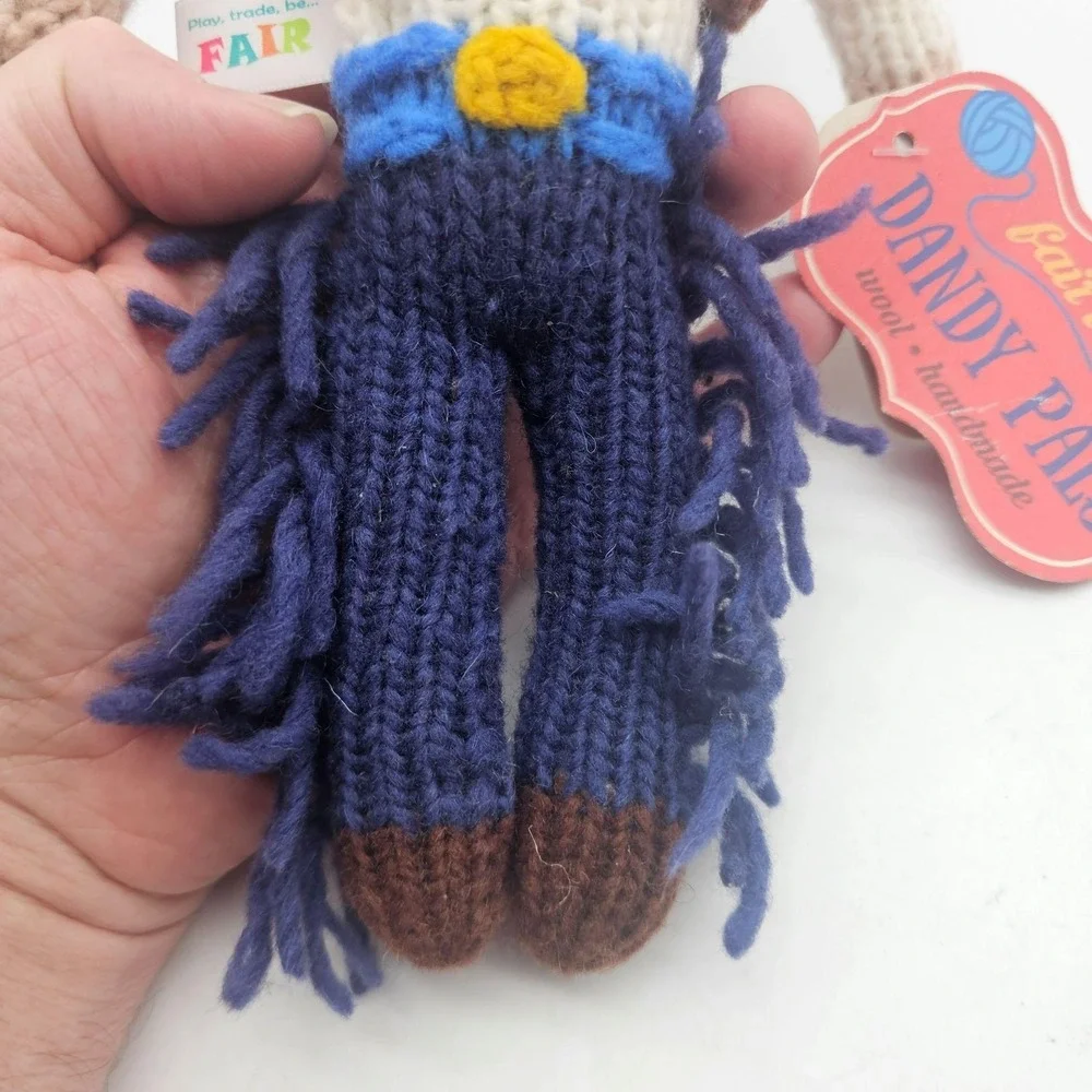 Dandy Pals Cowboy Knit Plush Stuffed Doll Toy Small Wool Handmade Ecuador